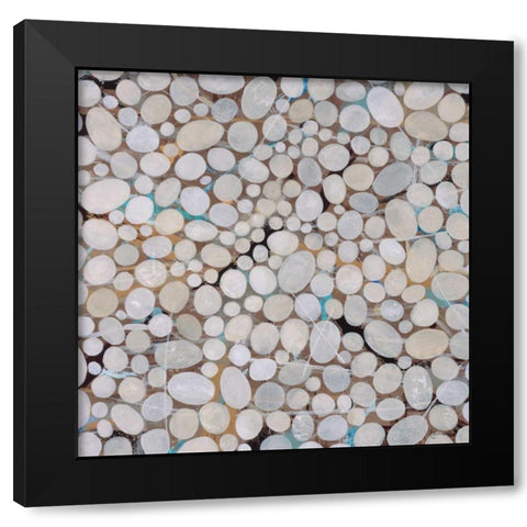 River Pebbles Black Modern Wood Framed Art Print with Double Matting by Lawrence, Isabel