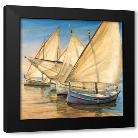 Windward Latin Sails Black Modern Wood Framed Art Print by Laporta, Jaume