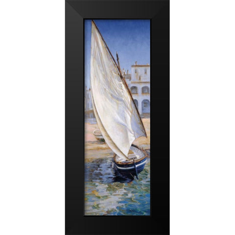 East Wind Black Modern Wood Framed Art Print by Laporta, Jaume
