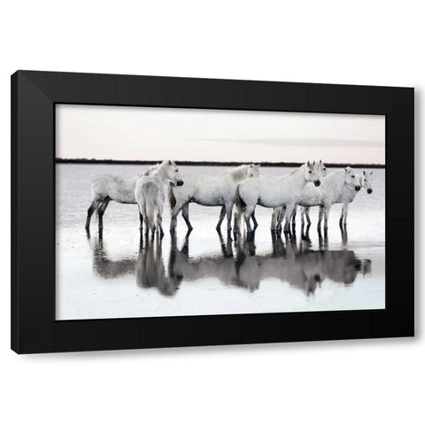 Calm Waters Black Modern Wood Framed Art Print with Double Matting by Llovet, Jorge