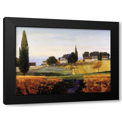 Bonnieux Black Modern Wood Framed Art Print by Lovelace, Kent