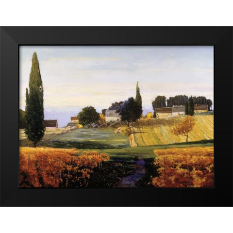 Bonnieux Black Modern Wood Framed Art Print by Lovelace, Kent