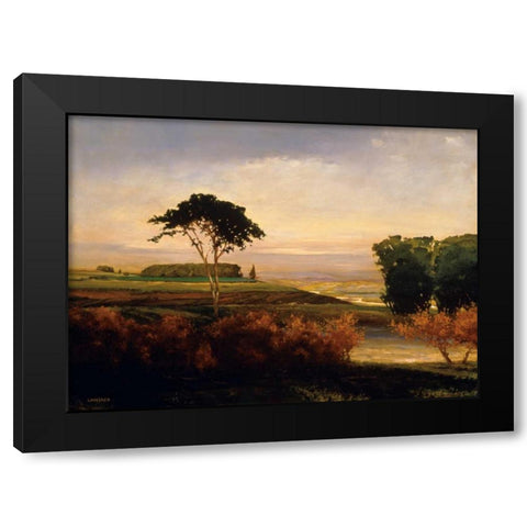 Distant Valley Black Modern Wood Framed Art Print with Double Matting by Lovelace, Kent