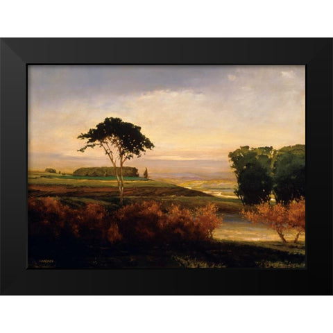 Distant Valley Black Modern Wood Framed Art Print by Lovelace, Kent