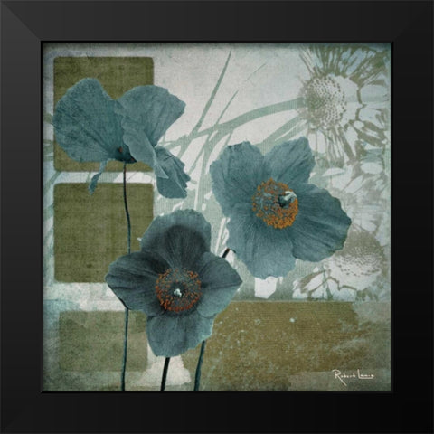 Cerulean Poppies I Black Modern Wood Framed Art Print by Lacie, Robert