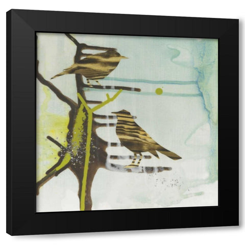 Chit Chat Chirp Black Modern Wood Framed Art Print with Double Matting by Miller, Gina