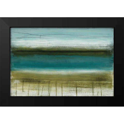 Shoreline Horizons Black Modern Wood Framed Art Print by McAlpine, Heather