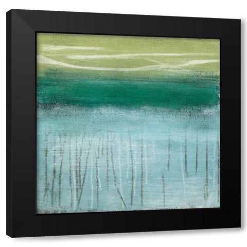 Shoreline Memories I Black Modern Wood Framed Art Print with Double Matting by McAlpine, Heather