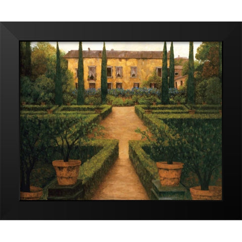 Garden Manor Black Modern Wood Framed Art Print by Masdeu, Montserrat