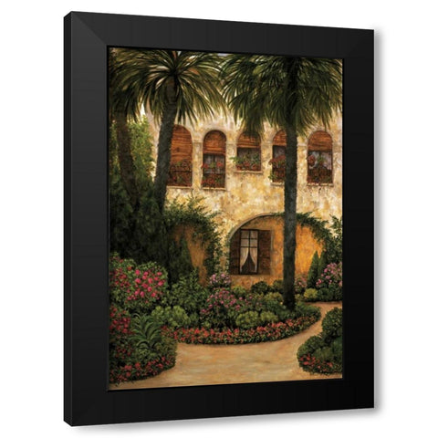 Patio Gerona Black Modern Wood Framed Art Print by Masdeu, Montserrat