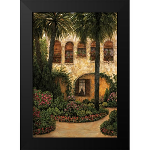 Patio Gerona Black Modern Wood Framed Art Print by Masdeu, Montserrat