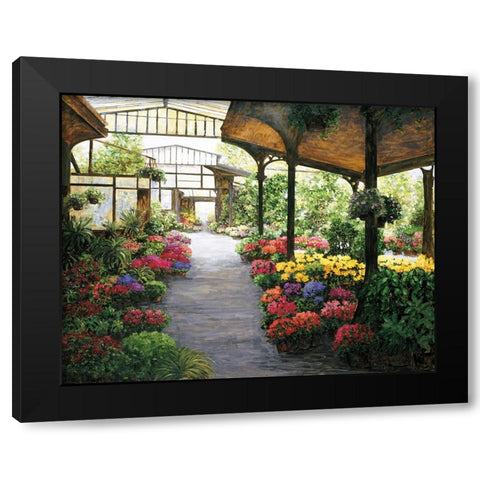 Paris Flower Market I Black Modern Wood Framed Art Print with Double Matting by Masdeu, Montserrat