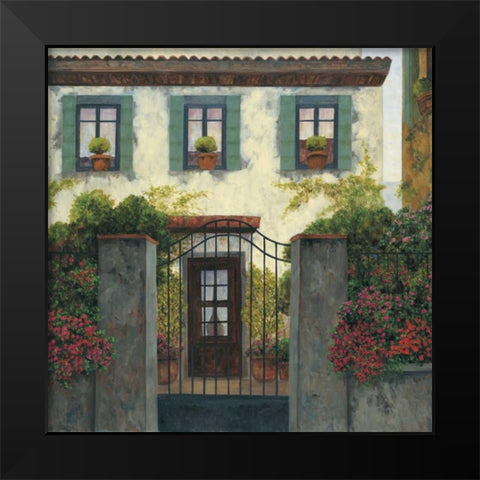 Three Windows Black Modern Wood Framed Art Print by Masdeu, Montserrat