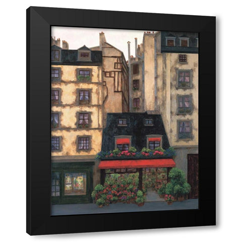 Flowers on the Boulevard I Black Modern Wood Framed Art Print with Double Matting by Masdeu, Montserrat