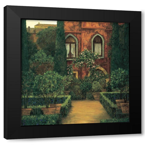Jardin Verona Black Modern Wood Framed Art Print with Double Matting by Masdeu, Montserrat