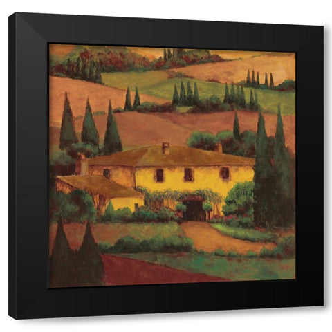 Tuscany Villa Black Modern Wood Framed Art Print with Double Matting by Masdeu, Montserrat