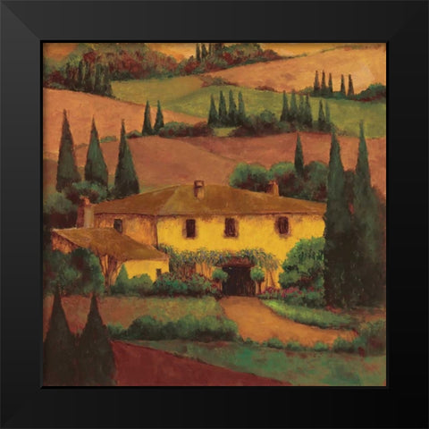Tuscany Villa Black Modern Wood Framed Art Print by Masdeu, Montserrat