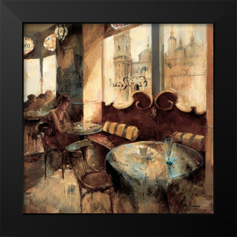 El Real Cafe Black Modern Wood Framed Art Print by Martin, Noemi