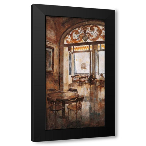 Grand Cafe Cappuccino I Black Modern Wood Framed Art Print by Martin, Noemi