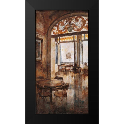 Grand Cafe Cappuccino I Black Modern Wood Framed Art Print by Martin, Noemi
