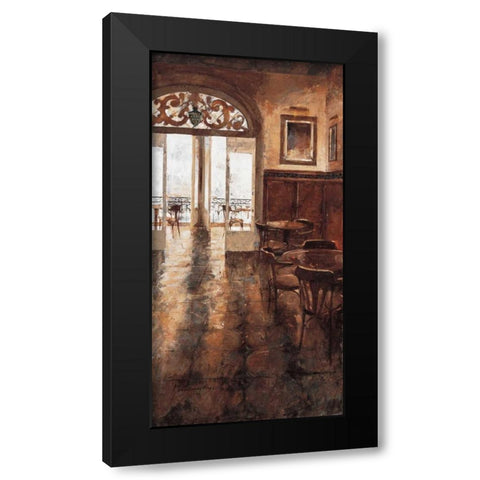 Grand Cafe Cappuccino II Black Modern Wood Framed Art Print with Double Matting by Martin, Noemi