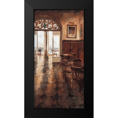 Grand Cafe Cappuccino II Black Modern Wood Framed Art Print by Martin, Noemi