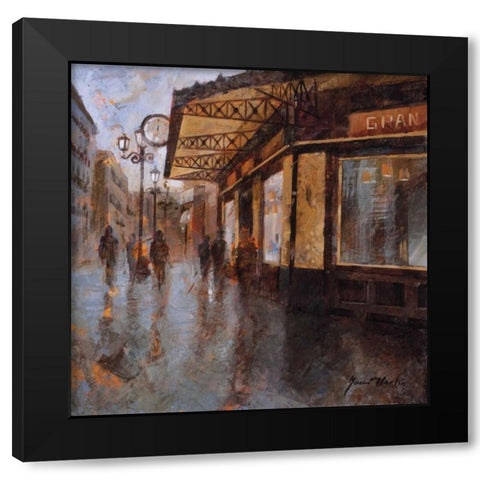 Gran Cafe Black Modern Wood Framed Art Print with Double Matting by Martin, Noemi