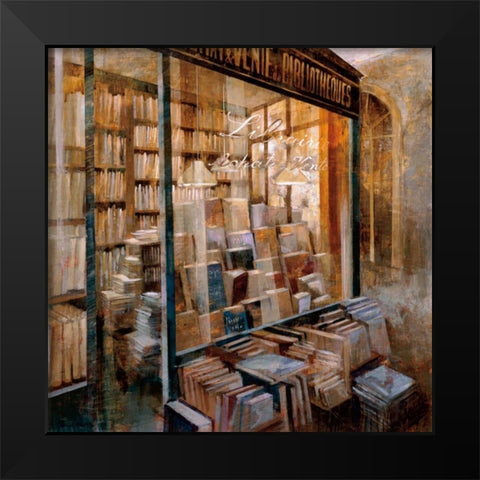 Librairie Black Modern Wood Framed Art Print by Martin, Noemi