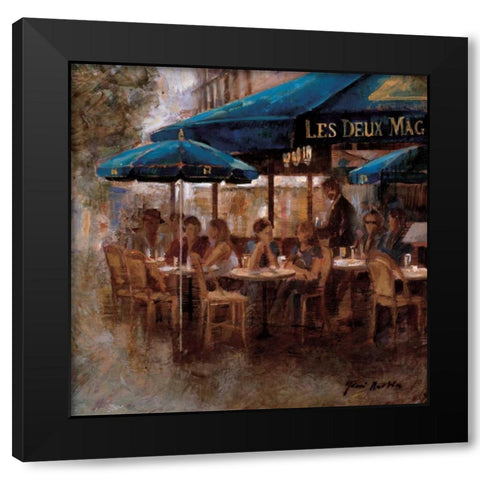 Les Deux Magots Black Modern Wood Framed Art Print by Martin, Noemi