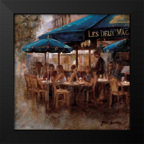 Les Deux Magots Black Modern Wood Framed Art Print by Martin, Noemi