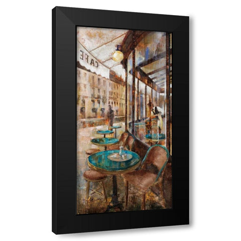 Terraza Cafe de Flore Black Modern Wood Framed Art Print with Double Matting by Martin, Noemi