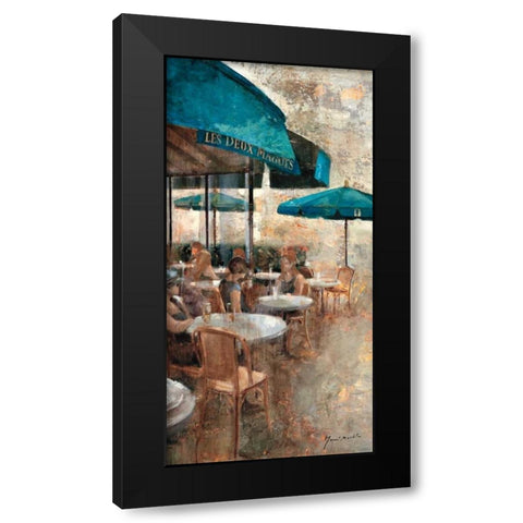 Terraza Cafe Les Deux Magots Black Modern Wood Framed Art Print by Martin, Noemi