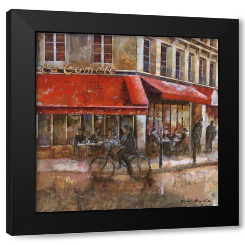 La ComÃ¨te Paris Black Modern Wood Framed Art Print with Double Matting by Martin, Noemi