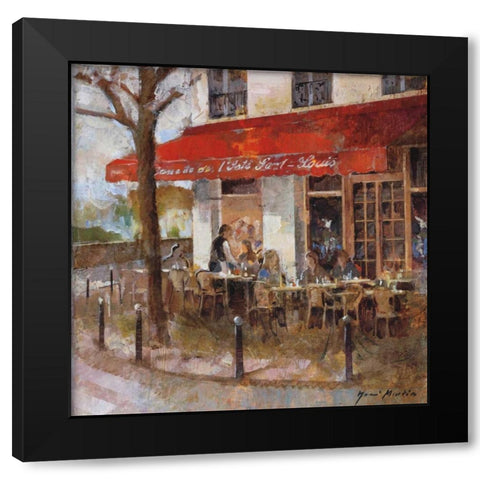Cafe Saint-Louis Black Modern Wood Framed Art Print by Martin, Noemi