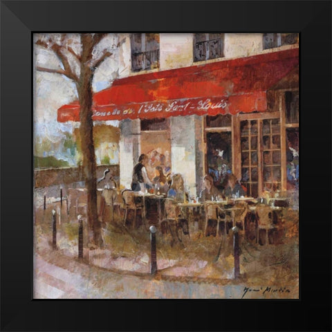 Cafe Saint-Louis Black Modern Wood Framed Art Print by Martin, Noemi