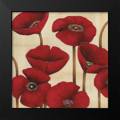 Bouquet Rouge Black Modern Wood Framed Art Print by MAJA