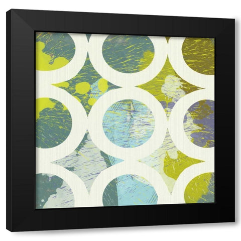 Circling I Black Modern Wood Framed Art Print by MAJA
