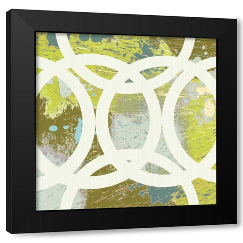 Circling II Black Modern Wood Framed Art Print with Double Matting by MAJA