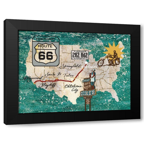 Retro Roadtrip II Black Modern Wood Framed Art Print with Double Matting by Nocito, James