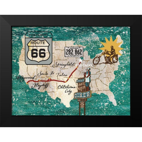 Retro Roadtrip II Black Modern Wood Framed Art Print by Nocito, James