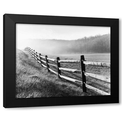 Vanishing Fence Black Modern Wood Framed Art Print with Double Matting by Nagler, Monte