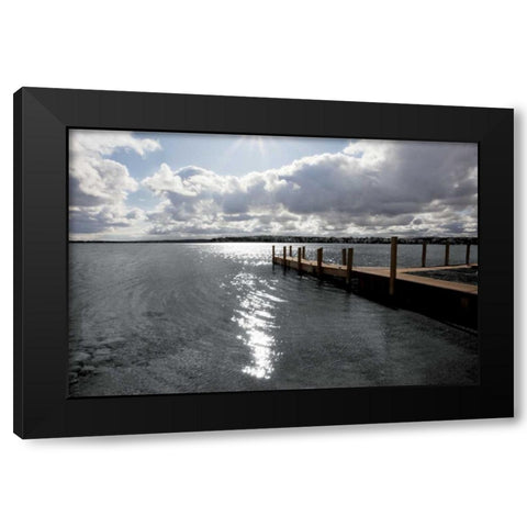 Sunrise at Crooked Lake  Black Modern Wood Framed Art Print by Nagler, Monte