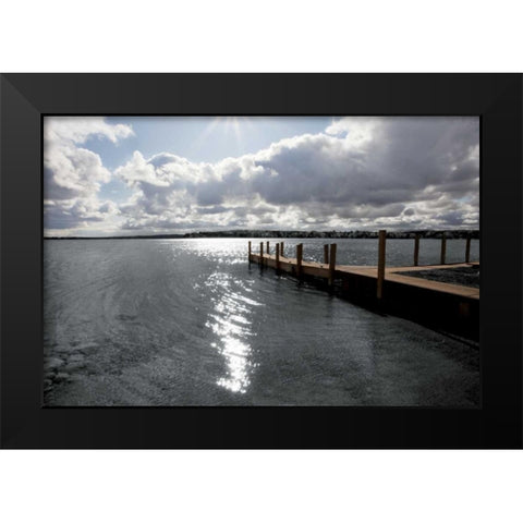 Sunrise at Crooked Lake  Black Modern Wood Framed Art Print by Nagler, Monte