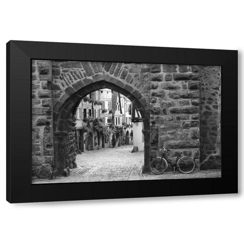 Bicycle of Riquewihr Black Modern Wood Framed Art Print by Nagler, Monte