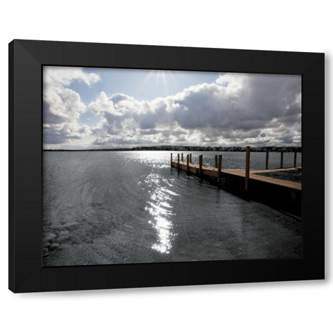 Sunrise at Crooked Lake Black Modern Wood Framed Art Print by Nagler, Monte