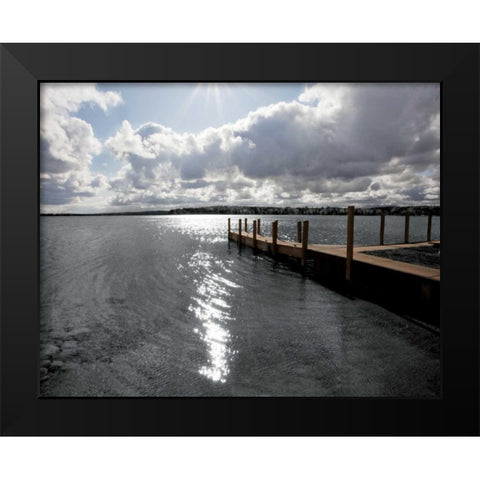 Sunrise at Crooked Lake Black Modern Wood Framed Art Print by Nagler, Monte