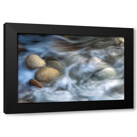 Stones and Waves Black Modern Wood Framed Art Print by Ortega, Xavier