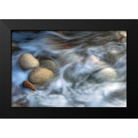 Stones and Waves Black Modern Wood Framed Art Print by Ortega, Xavier
