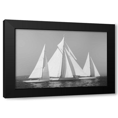 Sailing Together Black Modern Wood Framed Art Print with Double Matting by Ortega, Xavier