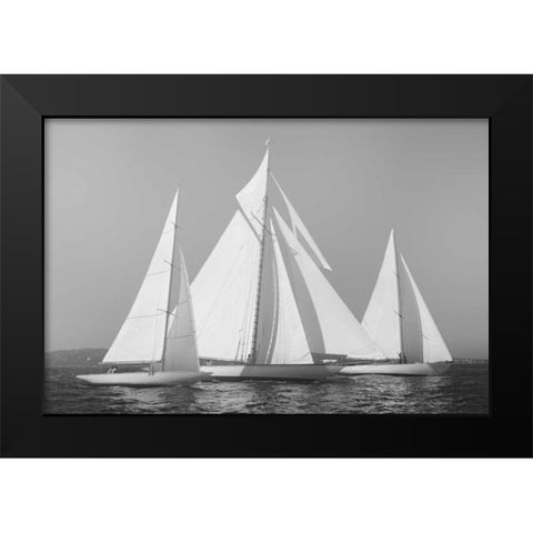 Sailing Together Black Modern Wood Framed Art Print by Ortega, Xavier